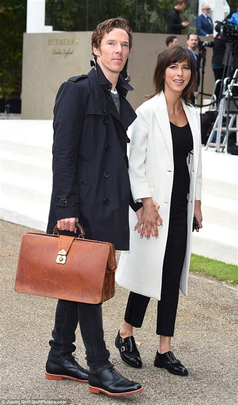 Benedict Cumberbatch with wife Sophie Hunter at Burberry 